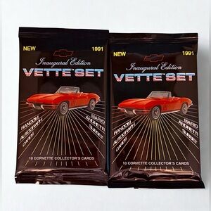 🔥 1991 VETTE SET INAUGURAL EDITION 🏁 SEALED CORVETTE CARD PACKS x2! 🔥